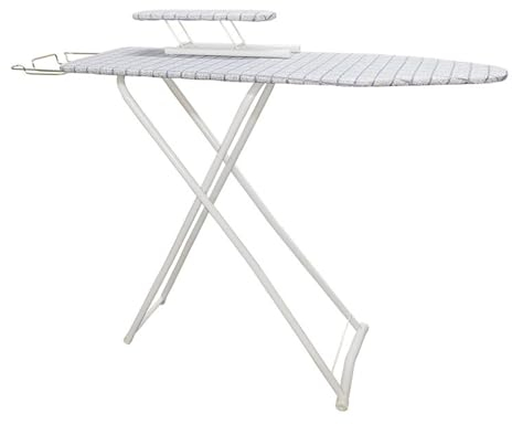 Haloppe Tabla de planchar de tamaño completo, tabla de planchar plegable extra ancha con soporte para plancha, mesa de planchar resistente con cubierta resistente al calor, estaciones de planchado
