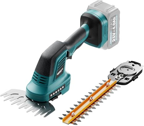 KIESBOHR Akku-Heckenschere Kompatibel mit Makita 18V Akku, 2 IN 1 Grasschere und Strauchschere mit 15cm Grasschere und 20cm Strauchschere Klingen (ohne Akku und Ladegerät)