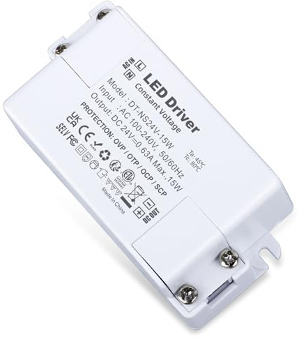 YAYZA! Transformador LED de 24 V, 0,63 A, transformador LED de 15 W, convertidor de voltios de 230 V a 24 V, controlador Leds