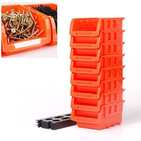 Cestini portaoggetti da parete con lavagna, per officina, capannone, organizer per viti, dadi, bulloni, cacciaviti, martelli, cassetti in plastica per una facile organizzazione