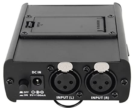 Phefop Mini Amplificateur de Casque Stéréo, Amplificateur de Mixage de Studio Portable avec Contrôle de la Balance, Double Entrée XLR, Sortie 3,5 Mm, Fonction de Mixage, Son Plus Fort,