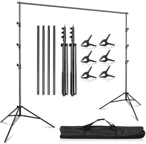 3x3m/10x10ft Heavy Duty Backdrop Stand Kit, Adjustable Background Support | Adjustable Back Drop Stand Photography Background Stand Support System For Video Studio Wedding Party Decoration Livestream