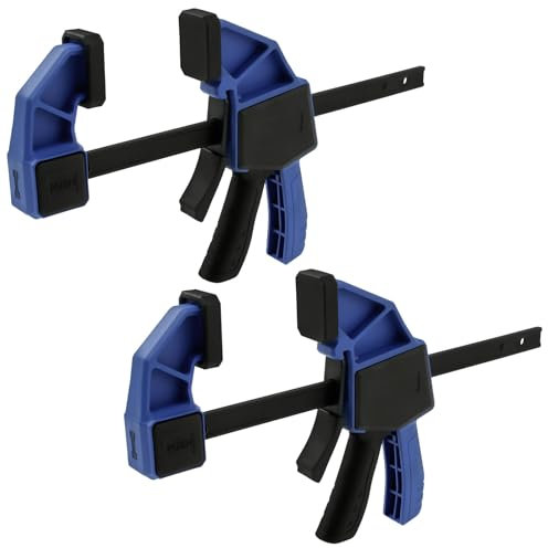 2-Pack 150mm Quick Release Ratchet Bar Clamps – One-Handed Trigger F Clamps with Reversible Function, High Carbon Steel & Reinforced Nylon, for Woodworking and DIY
