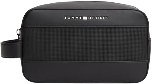 Tommy Hilfiger TH Foundation Washbag Am0am14161, Borsa da Bagno Uomo, Black (Black), One Size