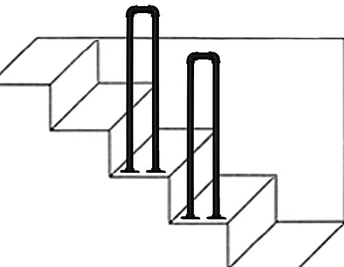 Marchepied d'escalier extérieur industriel noir – Design transitoire pour 1 marche – Accessoires d'installation inclus – Porche il pour intérieur/extérieur (taille : 90 cm)