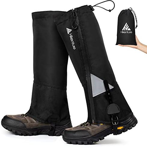 HIKENTURE Hiking Gaiters for Men Women, Waterproof Snow Gators with Zipper | Adjustable Anti-Tear Leg Gaiters with Upgraded Zipper for Walking, Hunting, Climbing, Hiking, Snow and Outdoor Trails