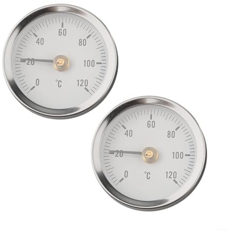 Stainless Steel Heating Tube Thermometer with High Temperature Range, Features Spring for Secure Installation on Pipes