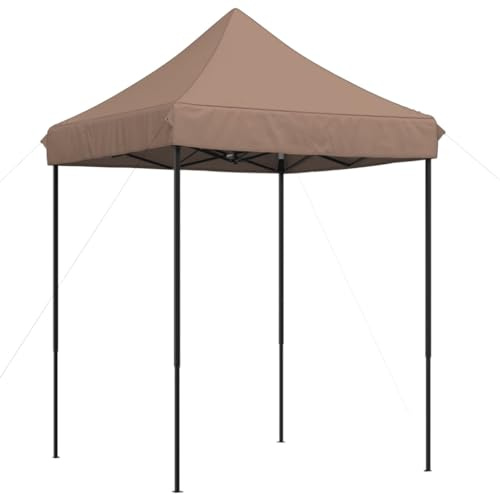 Tonnelle de Jardin Pliable, Tente de Réception Pavillon Barnum de Jardin Marron 200x200x306 cm