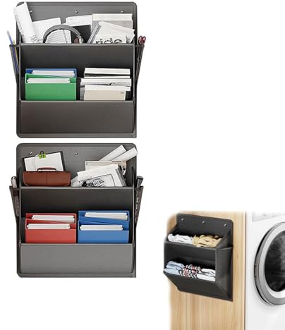Hängetasche camping Organizer 2er Pack,Wohnwagen gadgets,Camping zubehör platzsparend,Hängeregal für Türen und Wände,Selbstklebend ohne Bohren,für Wohnmobil Camper,Oxford Gewebe verstärkte Nähte,Grau