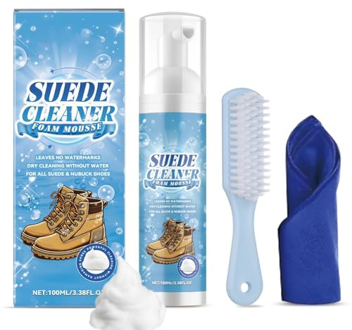 Beauthink Suede Shoe Cleaner Kit with Brush – Gentle Cleaning for Suede, Nubuck, Knit, Boots, Trainers and Sneakers, Effective Cleaner for Deep Stain Removal & Renewal