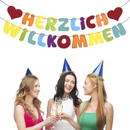 Willkommen Zuhause Girlande Banner Deko, Herzlich Willkommen Girlande Herzlich Willkommen Hängende Dekoration für Familie Partei Einweihungsparty Zuhause Baby Geburt Foto Hintergrund E23-CSMZHJLQ
