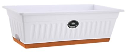 INACMWIH Flower Window Box Vegetable Planter Rectangular for Garden Kitchen Versatile White 50x19x16 cm