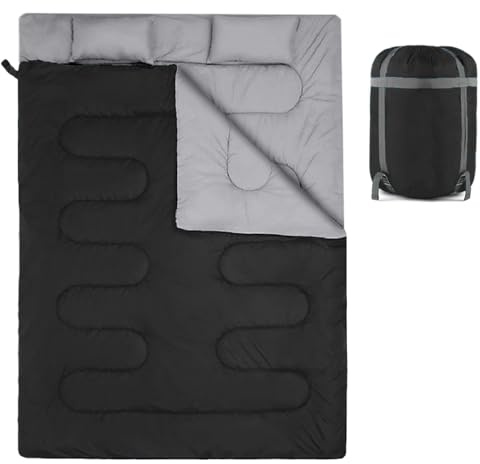 Schlafsack, groß, für 2 Personen, Doppelschlafsack für Erwachsene, Ausrüstung und für Frauen und Männer, Wandern, Outdoor, Sommer, Winter, kaltes Wetter