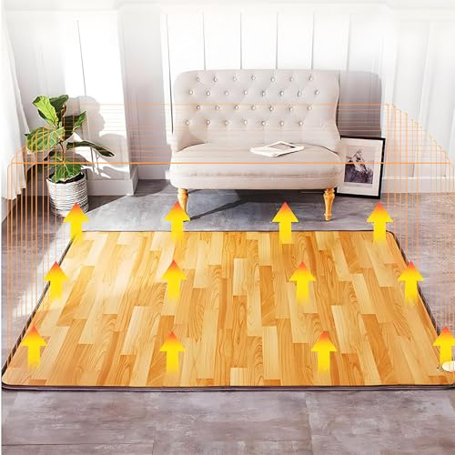 SHENGSHIYU Tappeti Riscaldati,Tappeto Riscaldante Elettrico in Grafene,Si Riscalda in 3 Secondi,Riscaldamento ad Aria Circolante,PVC Riscaldamento Elettrico a Pavimento Camper 80×200cm