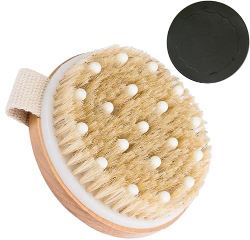 Dry Body Brush, Lymphatic Drainage Bath Brush, Dual-use Body Brush for Massage, Remove Dead Skin and Cellulite