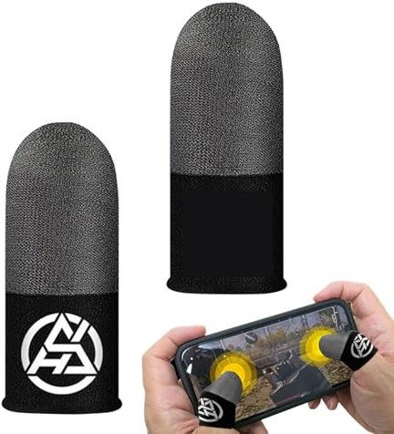 Finger Sleeves - Andningsbara tumskydd | 2- set - mobilspelfingerbarnsängar, smidig pekkontroll, antisvettspeltillbehör för smartphones Surfplattor Esportsspelare [Android]