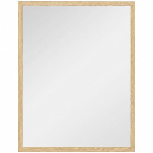 HOMCOM Espejo de Pared Espejo de Baño Rectangular 70x90 cm Natural | Decorativo, para Salón, Entrada, Pasillo, Horizontal o Vertical