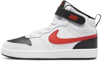 Nike Unisex Kinder Court Borough Mid 2 Sneaker, White University Red Black, 40 EU