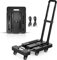 SPACEKEEPER Klappbarer Handwagen, 227KGS Schwerlast-Plattformwagen mit 6 Rädern und 2 elastischen Seilen für Gepäck, Reisen, Auto, Einkaufen, Umzug und Büro, Schwarz