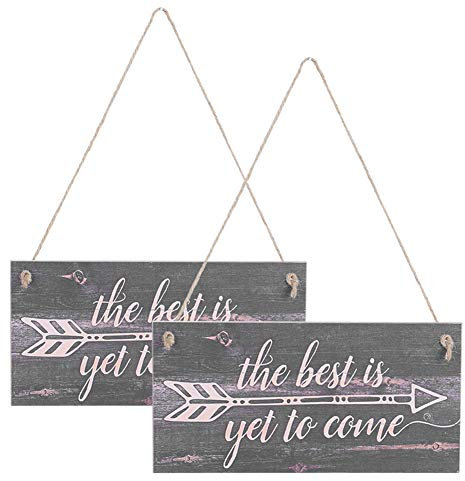 EVTSCAN 2Pcs Unique English Letter Pattern Hanging Board Plaque for Home Coffee Shop Door Decoration