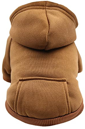 Tonsee Haustier Hundepullover Hoodie Hunde Pullis Welpen Jacke Hunde Klamotten Warmer Wintermantel Haustier Kleidung Fleece Sweater (Braun, XS)