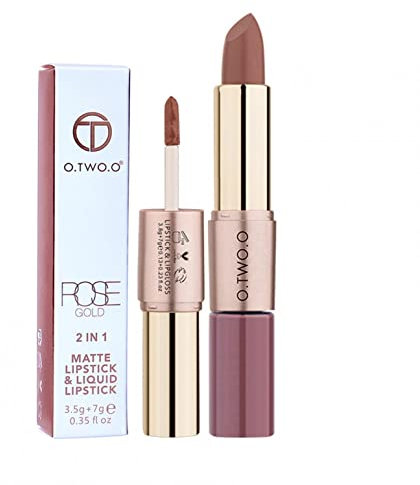 2-IN-1 Matt Samt Lippenstift Doppelkopf Langlebige Antihaft-Tasse Zwei-in-Eins-Lippenstift Lippen Make-up