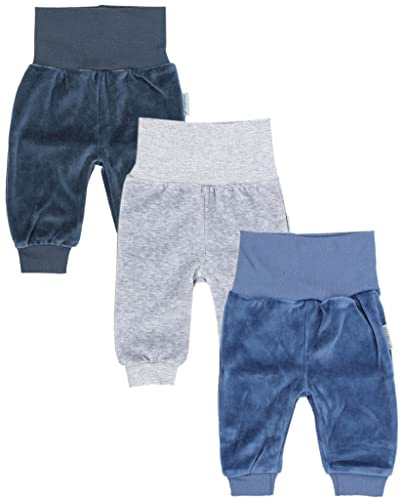TupTam Pantalones Bebé Niño Invierno 3 Unidades – Pantalones Bebe Calentitos con Cintura Elástica, Grafito/Gris Melange/Jeans, 68