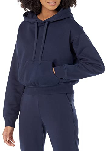 Amazon Essentials Chandail à Capuche Court pour Femme (Disponible en Grande Taille), Bleu Marine, Taille XL