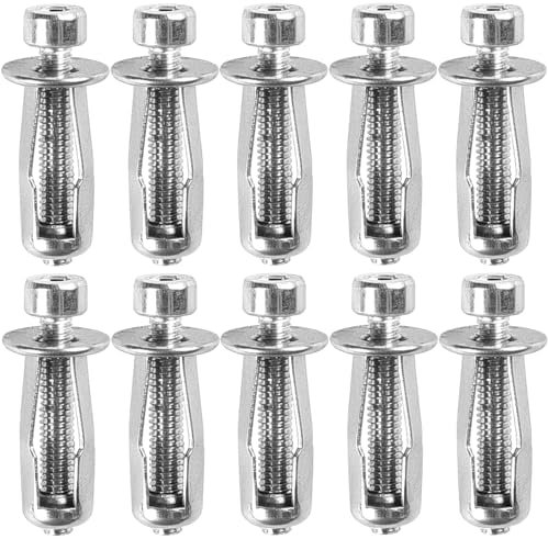 10 Stück M5*25 Blütenblattmuttern, Expansionsschraube Petal Nuts Hohlraumdübeln mit Schrauben Satz, Metallbefestigungen Hohlwände Gipskarton Befestigungen