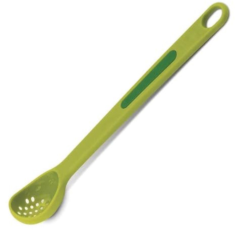 Cuchara y tenedor para aceitunas en tarros, 2 piezas, color verde