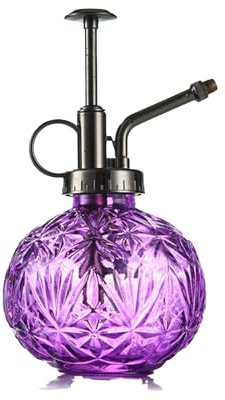 Pflanzen Glas Sprühflasche, 240ml Glas-Wassersprühflasche Drucksprüher, Retro Relief Pflanzensprüher mit Pumpe für Balkon Kleiner Gartenpflanzen Indoor Haus Oder Büro