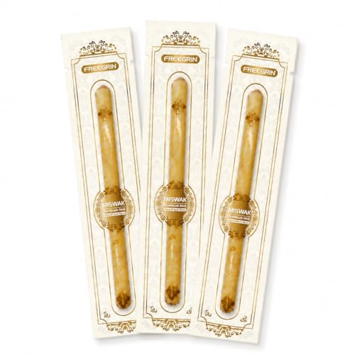 Miswak tandborste, uppsättning av 3 naturliga tandvård, frisk andedräkt och hälsosamt tandkött, traditionell munvård utan tillsatser, perfekt för resor och på språng