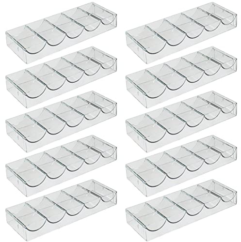 Brybelly Clear Acrylic Poker Chip Trays-Pack of 10