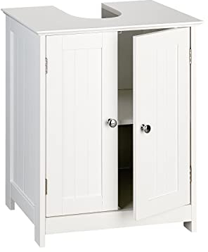 shelfmade Waschbeckenunterschrank - Waschtischunterschrank weiß im Landhausstil (ca. 50cm o. 60cm breit) - Badunterschrank Badezimmer Unterschrank Bad (50 x 30 x 60 cm)