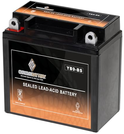 CB CHROMEBATTERY YB9-BS Maintenance-Free 12V 9Ah Battery Replacement for ATV, Motorcycle, Jet Skis, Scooter, UTV, and More - Nut and Bolt (T3) Terminal