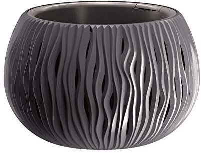 Prosperplast BOWL SANDY plast MED färgbehållare Antracit, 19,5 (H) x 29 (B) x 29 (djup) cms