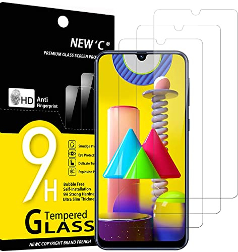 NEW'C 3 Stück für Samsung Galaxy M21, Galaxy M31 für Panzerglas, Frei von Kratzern, 9H Härte, HD Displayschutzfolie, 0.33mm Ultra-klar, Ultrabeständig