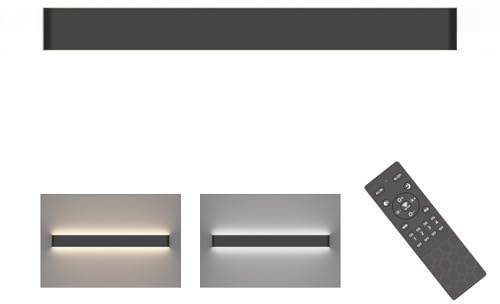 Klighten LED Wandleuchte Dimmbar Innen mit Fernbedienung, Up Down Wandlampe Modern, Für Wohnzimmer Schlafzimmer Badezimmer, 1200-3000Lumen, 3000K-6000K, 30W, 83cm, Schwarz
