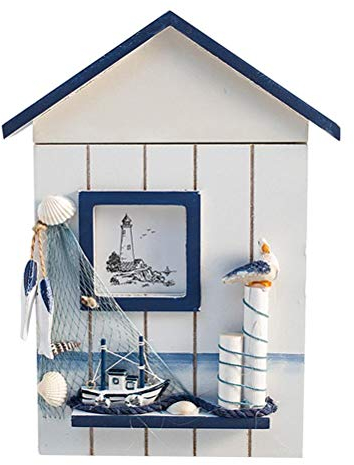 Yumira Cassetta portachiavi in legno, portachiavi da parete, scatola portachiavi a forma di casa, armadietto per chiavi, decorazione per la casa