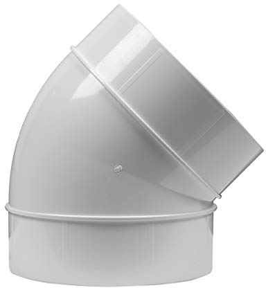Vent Systems Ø100 mm Ellenbogen 45 Grad Rohrverbinder Flexibler Rundrohr Lüftungsschlauch ABS Kunststoff