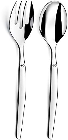 Lou Laguiole Salatbesteck, Salatgabel und Löffel, glänzend, Edelstahl 18/0, 2-teilig