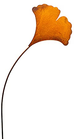 Blümelhuber Ginkgo Blatt Rost Deko für Garten, Terrasse oder Balkon - Metall Edelrost Gartenstecker Ginko Baum Blatt Skulptur Deko