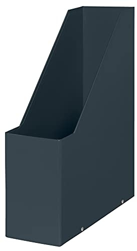 Leitz Click & Store Stehsammler, Aufbewahrungslösung aus Karton für den Schreibtisch, A4-Papierhalter für Zeitschriften & Ordner, Zuhause/Büro, Cosy Serie, Samtgrau, 53560089
