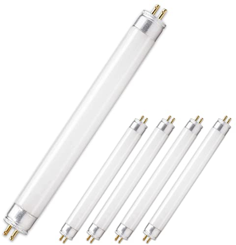 CLAR - T5 Leuchtstoffröhre 6W, Leuchtstoffröhre T5, Kaltweiß, 21,2 x 1,6 cm, 5 Stück