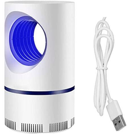 Acan Tradineur - Lámpara antimosquitos 5 W, Cable USB, luz portátil atrapa Insectos, Trampa para Moscas, polillas, hogar, jardín, 21,4 x 12,2 cm, Color Aleatorio