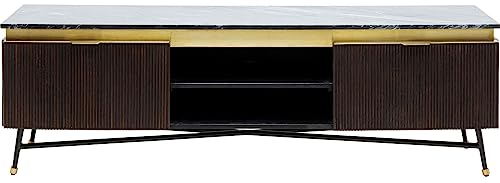 Kare Design Beistelltisch Agate Base, Weiß/Gold, Durchmesser 25cm, Nachttisch, Stahlgestell, Sockel Naturstein Marmor, Tischplatte Naturstein Achatstein, 60x25x25cm (H/B/T)