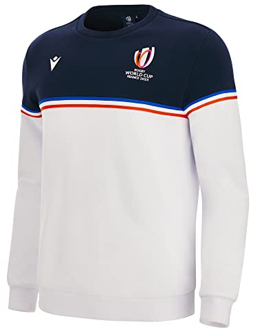 Macron Offizielles Sweatshirt für Erwachsene, Motiv: Frankreich, Rugby World Cup 2023, Weiß, Größe 4XL, weiß, 4XL