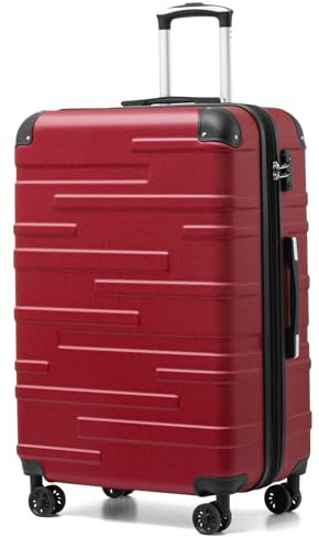 COOLIFE Hartschalen-Koffer Rollkoffer Reisekoffer Vergrößerbares Gepäck (Nur Großer Koffer Erweiterbar) ABS Material mit TSA-Schloss und 4 Rollen