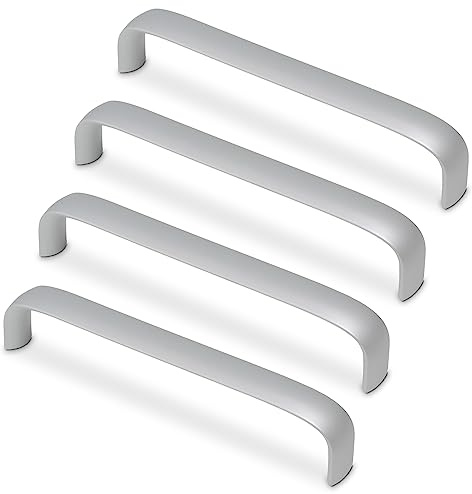 Mavö Schubladengriffe 128 mm Chrom matt - Möbelgriffe 4 Stück Metall Wuko | Griffe für Küche, Bad, Schrank, Kommode & Schubladen, modern, langlebig & leicht montierbar