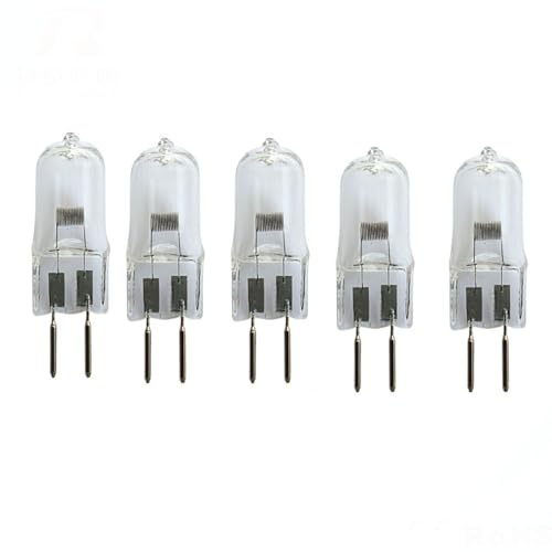 UGEFKMQ G6.35 Bulb Halogen Light Pack of 5 G6.35 Halogen Lamps 24 V 50 W Halogen Pin Base Lamp Warm White Gy6.35 Capsule Bulbs Dimmable for Lighting Effects and Projectors,100W